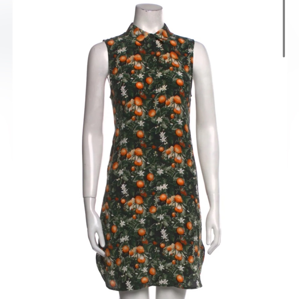 Equipment silk shirt dress orange blossoms size small